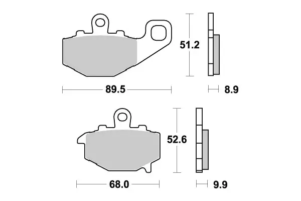 SBS Jarrupalat Sintered Taakse 687LS - Moottoripyörän jarrupalat - 23-687LS - 1