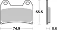 SBS Jarrupalat Racing Sintered 706RST - Moottoripyörän jarrupalat - 23-706RST - 2