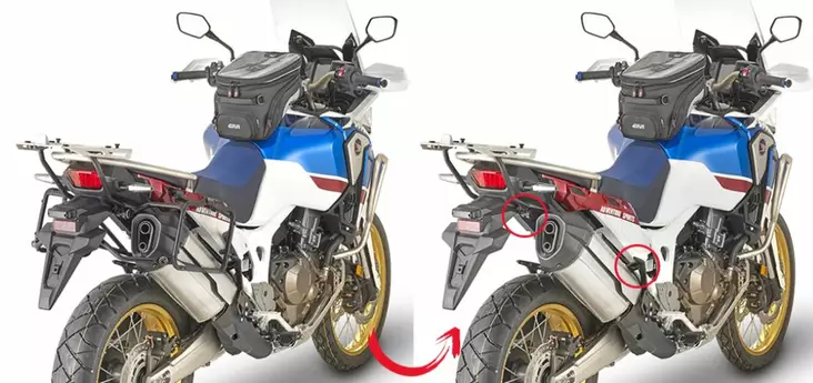 Givi Specific kit to install the PLR1161/PL1161CAM without the Monorack CRF1000L - Moottoripyörän laukkujen kiinnikesarjat - 322-1161KIT - 1
