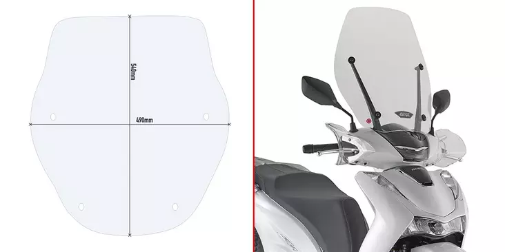 GIVI SPOILER HONDA SH 125-150 2020 - Moottoripyörän tuulisuojat - 323-D1181ST - 1