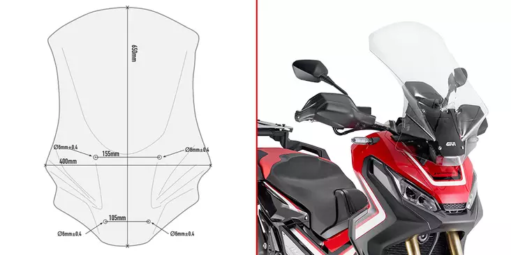 GIVI SPOILER HONDA X-ADV (2017) - Moottoripyörän tuulisuojat - 323-D1156ST - 1