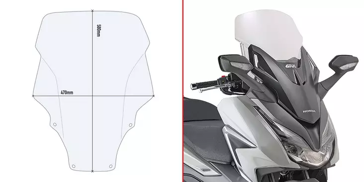 GIVI WINDSCREEN HONDA FORZA 350 (2021) - Moottoripyörän tuulisuojat - 323-D1187ST - 1
