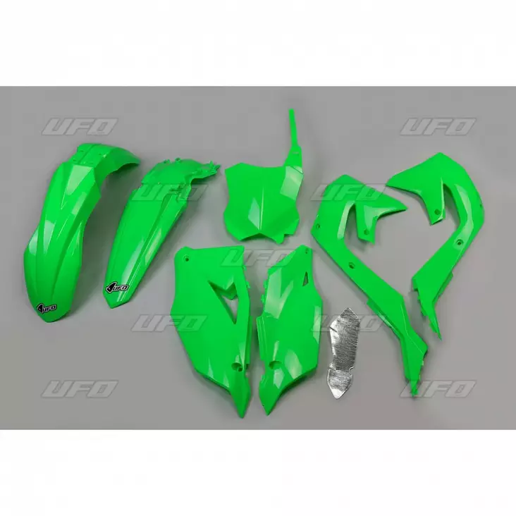 UFO Plastic kit Green Fluo KX450F 19- - Crossipyörän muovisarjat - 650-K227-AFLU - 1